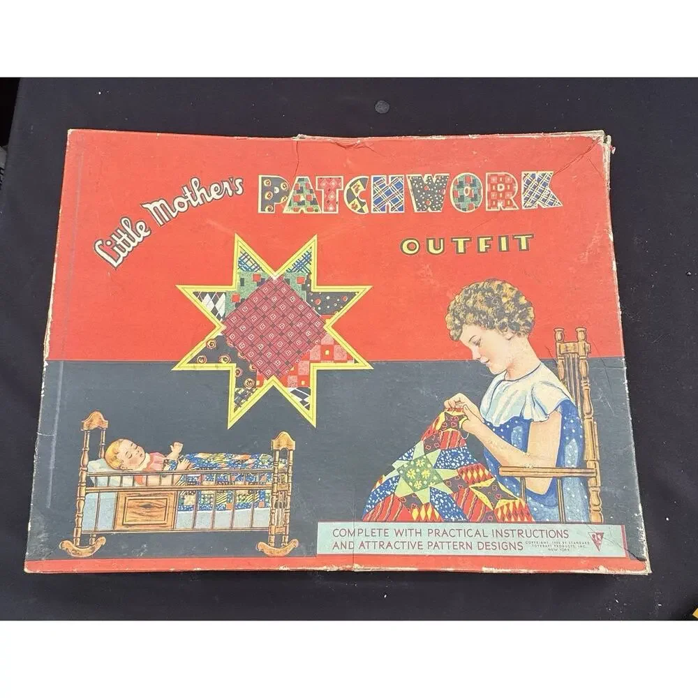 Rare Vtg 1920’s Little Mothers Patchwork Outfit Standard Toykraft Set Unused!